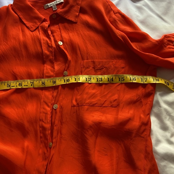 J.Crew Scotch & soda silk orange button down blouse size xs - Picture 9 of 13